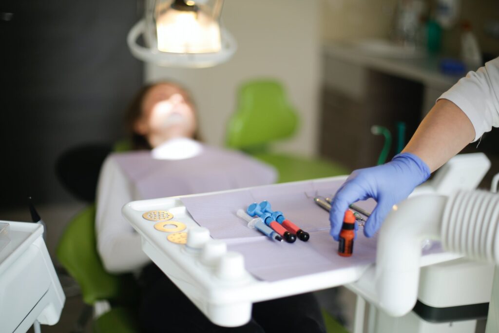 A dental patient recieving care under sedation in Lafayette.